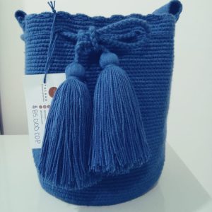 Mochila Wayuu Tradicional - Azul Cobalto Profundo