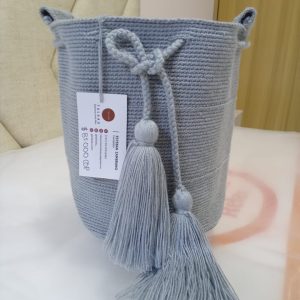 Mochila Wayuu Tradicional – Gris Niebla Minimalista