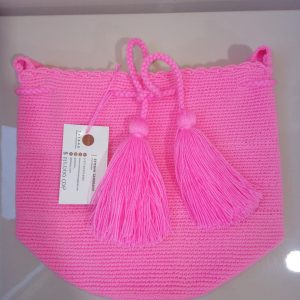 Mochila Wayuu Unicolor – Edición Neón & Tradición